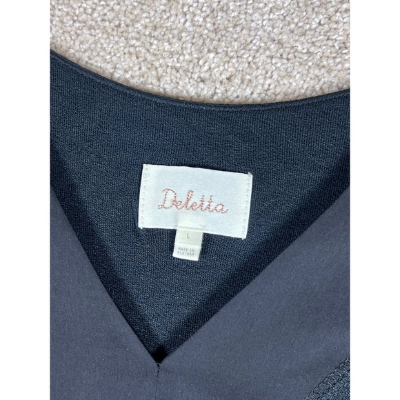 Whimsygoth‎ DELETTA L Anthropologie Black Tunic Top Lace Sheer Details Floral - Picture 3 of 7